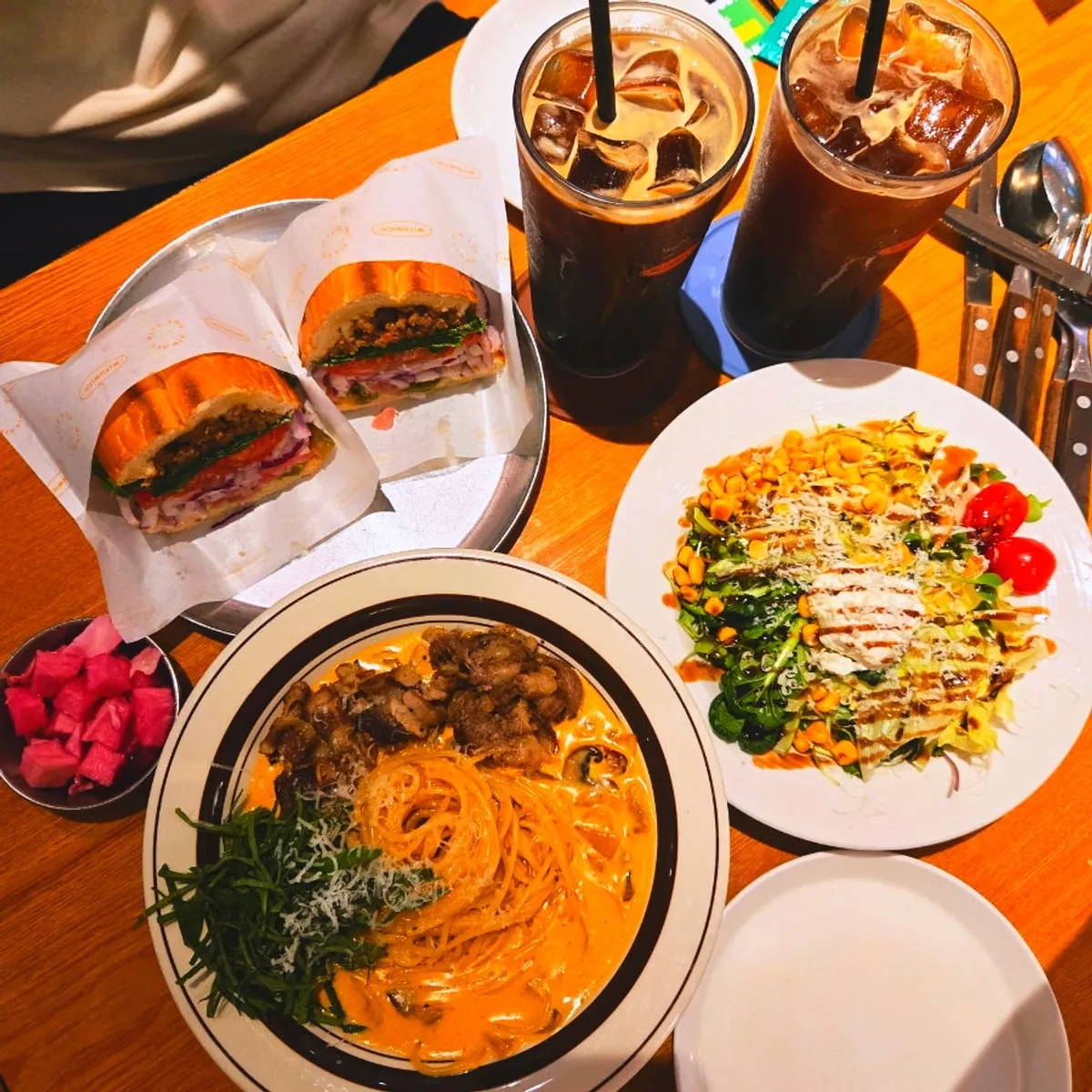 The Brunch Set for Two filling up the whole table