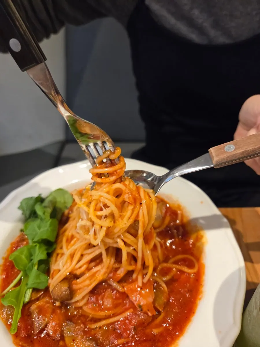 Tomato-based arrabbiata pasta