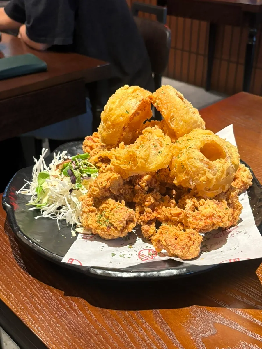 Close-up of crispy fried chicken