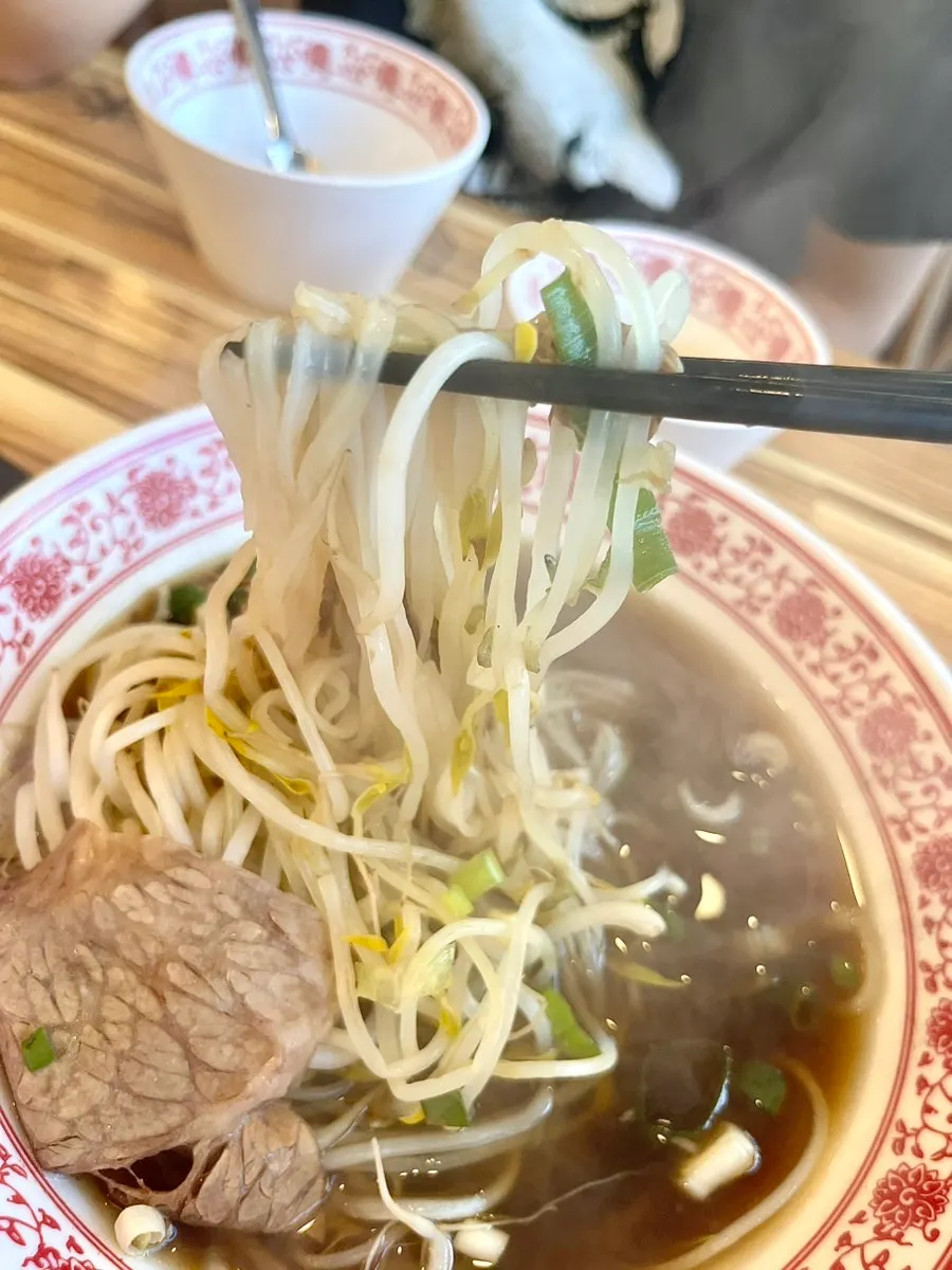 숙주와 차돌양지가 담긴 쌀국수
