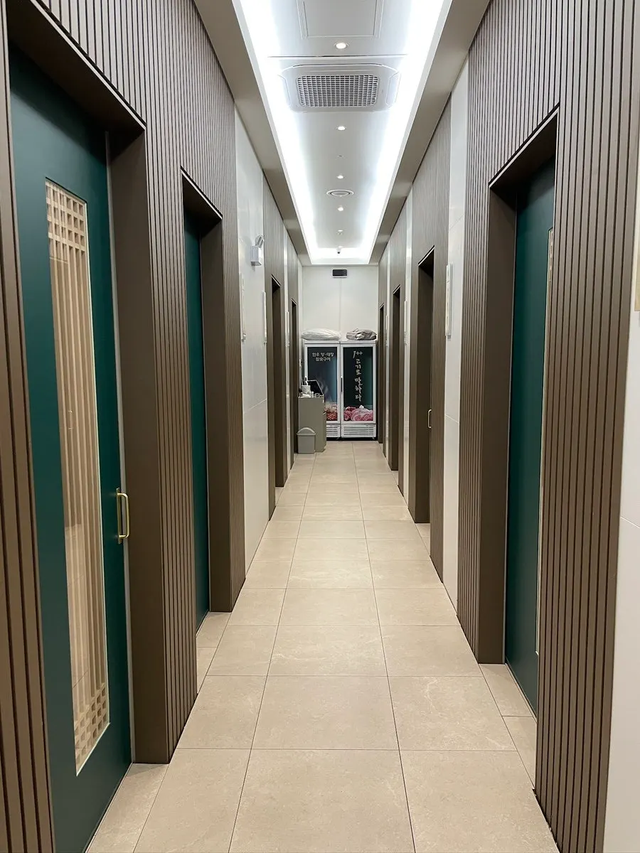 Hallway leading to the private rooms