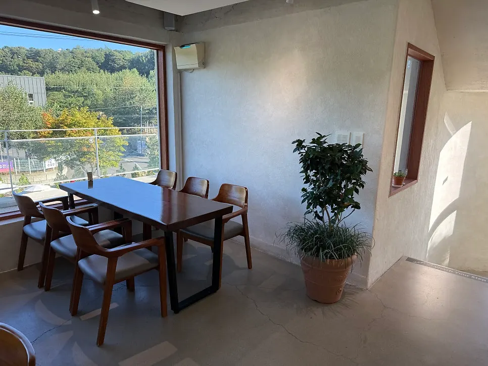 View through the window from inside the room