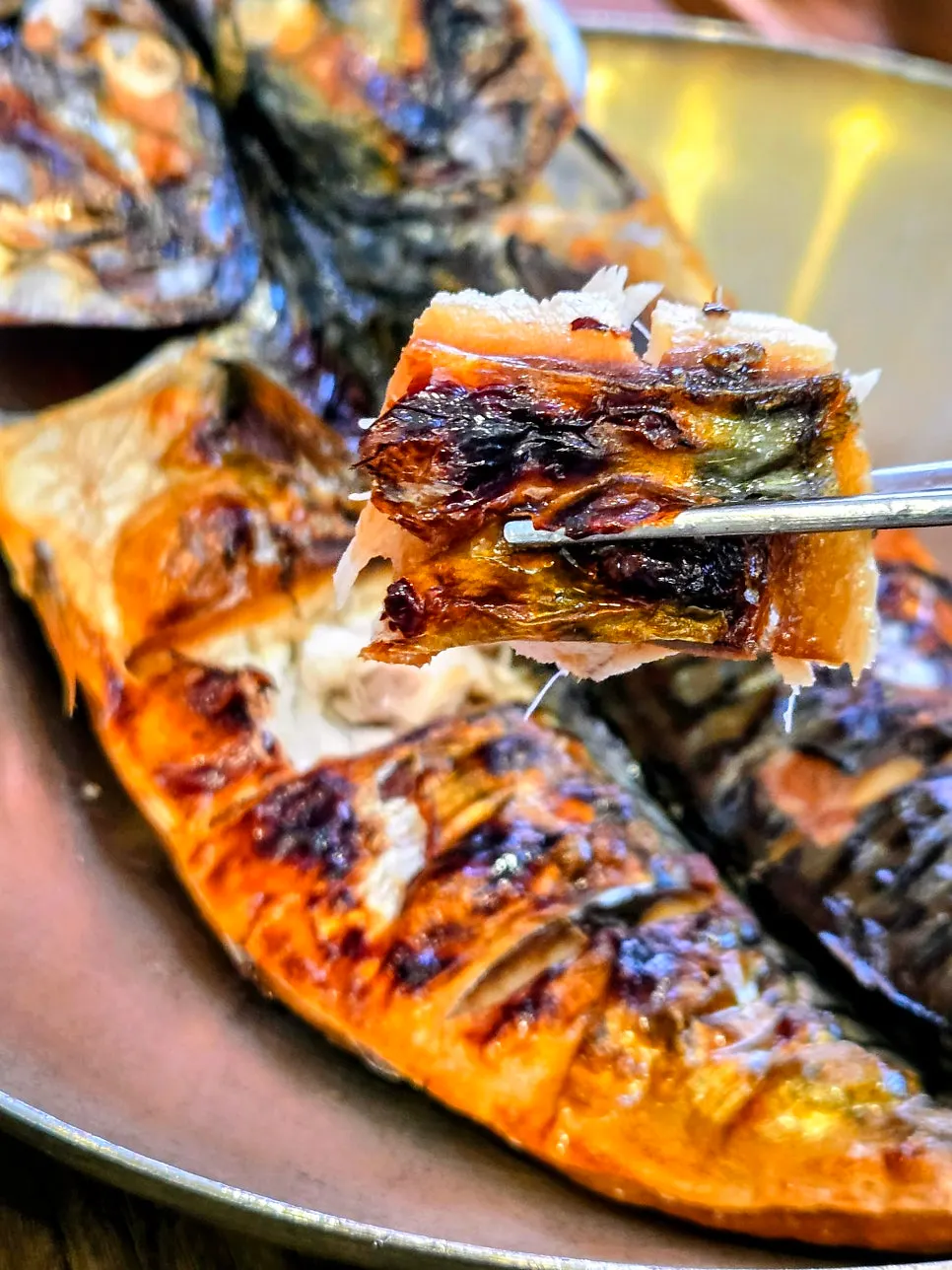 Plump mackerel flesh with the bones removed