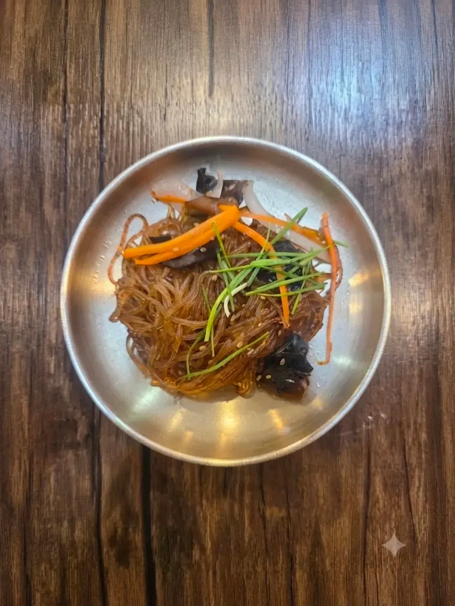 Close-up of neatly plated side dishes