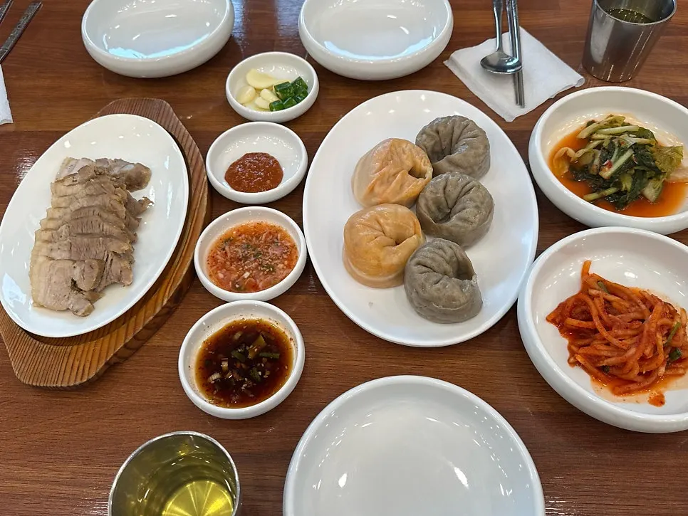 Side dishes set out first at the table