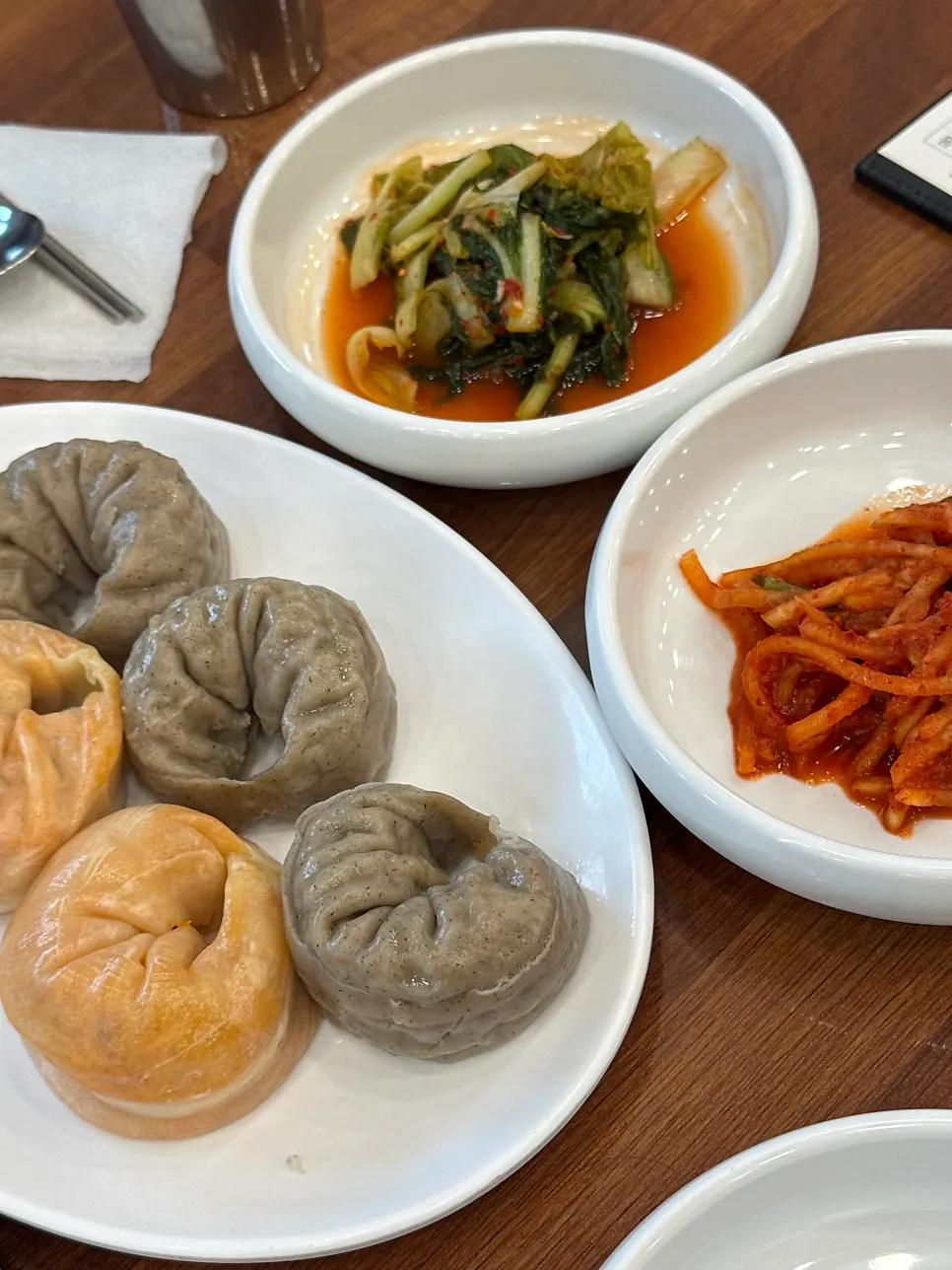 Buckwheat mandu ordered half meat, half kimchi