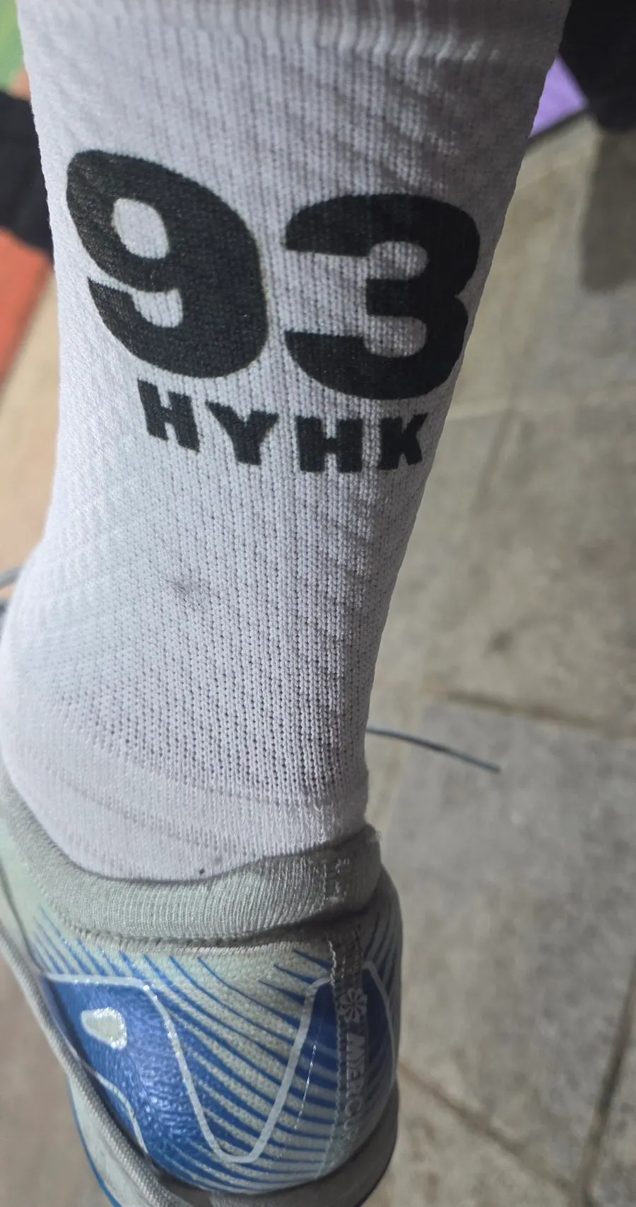 Custom sports socks checked for comfort during soccer exercise