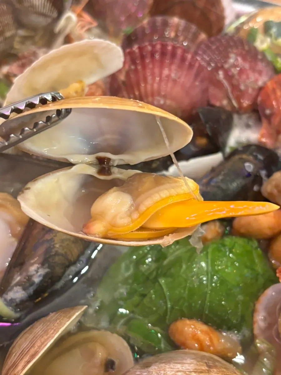 Plump, chewy scallop meat