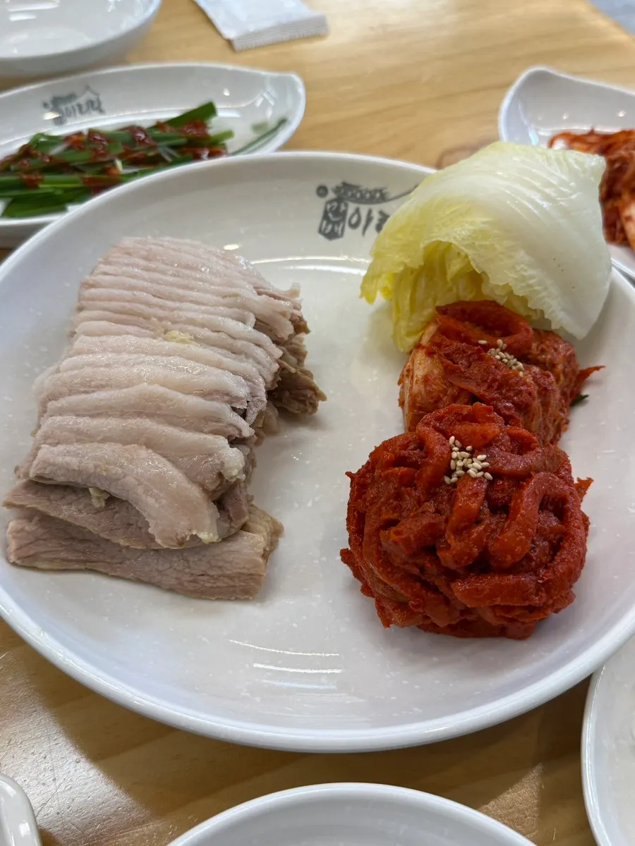 Bowl of free kalguksu noodle soup
