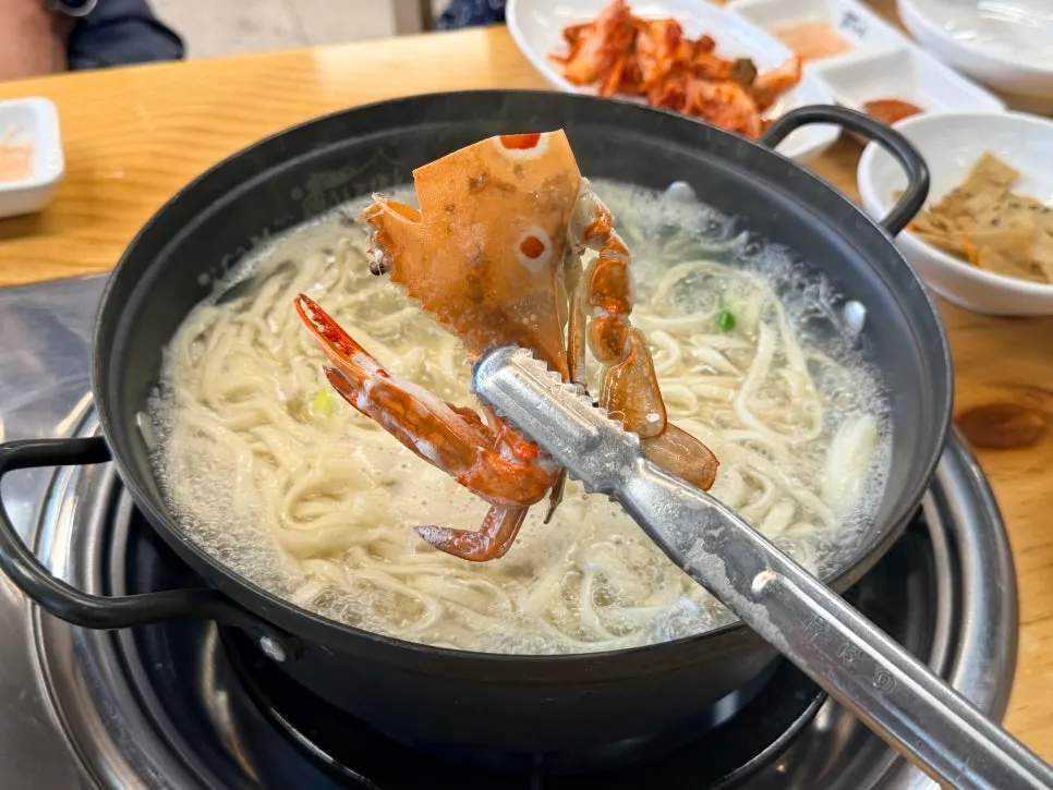 따뜻한 국물의 칼국수 면