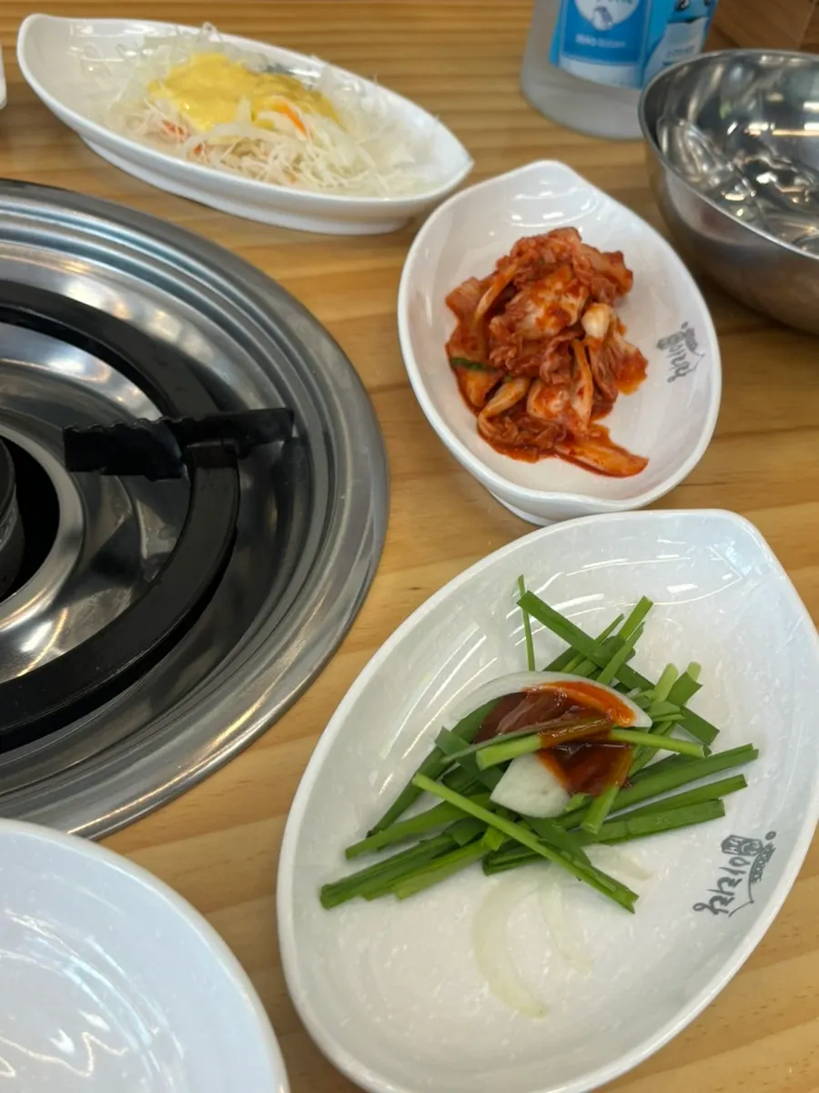 Table spread served with the bossam