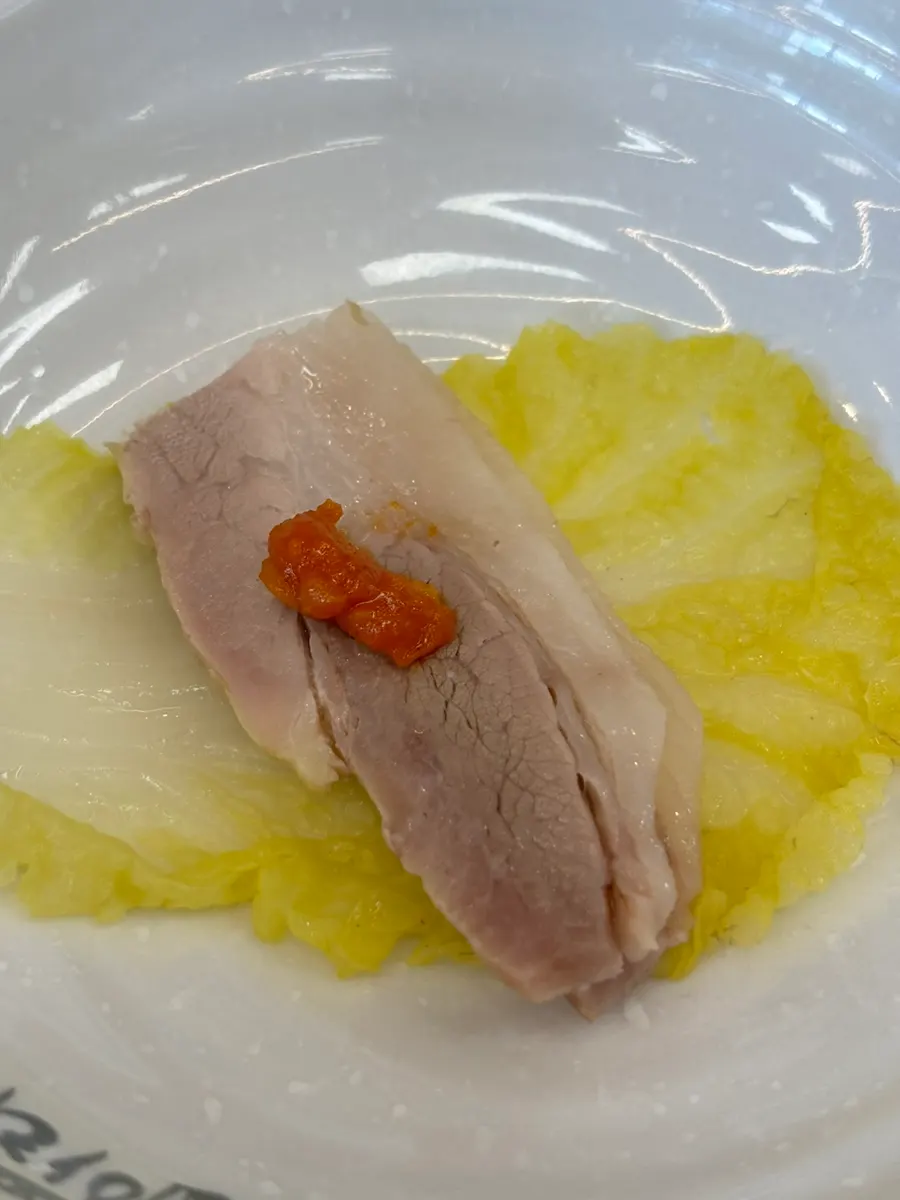 Bossam meat paired with kimchi