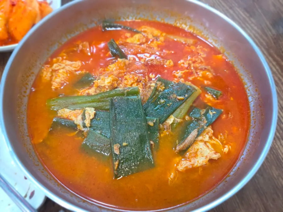 당면이 들어간 차돌육개장 국물