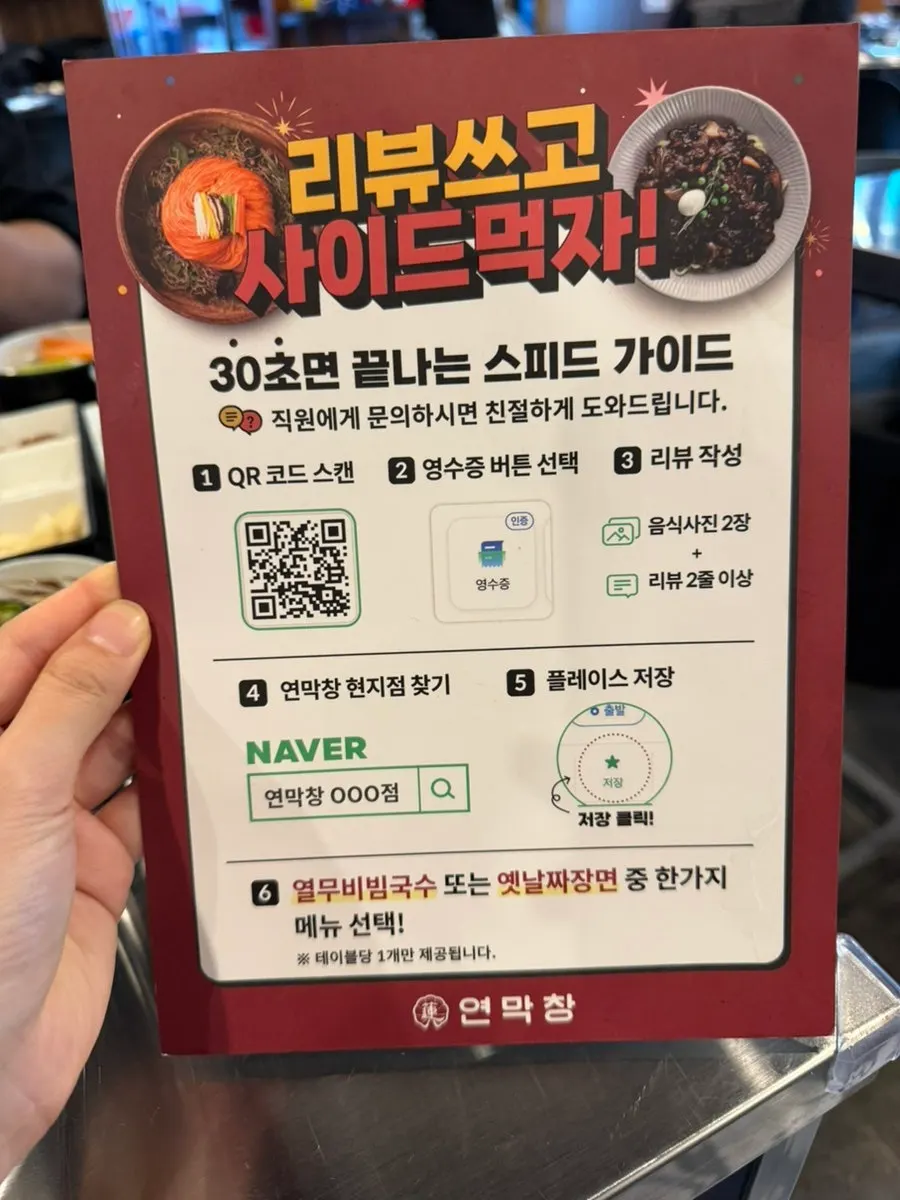 Menu and discount information at Yeon Makchang Dangye Branch