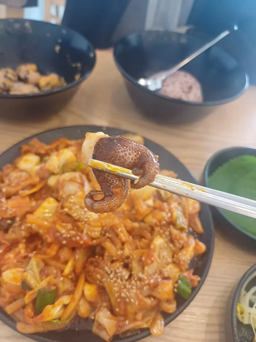볶아진 쭈꾸미 클로즈업