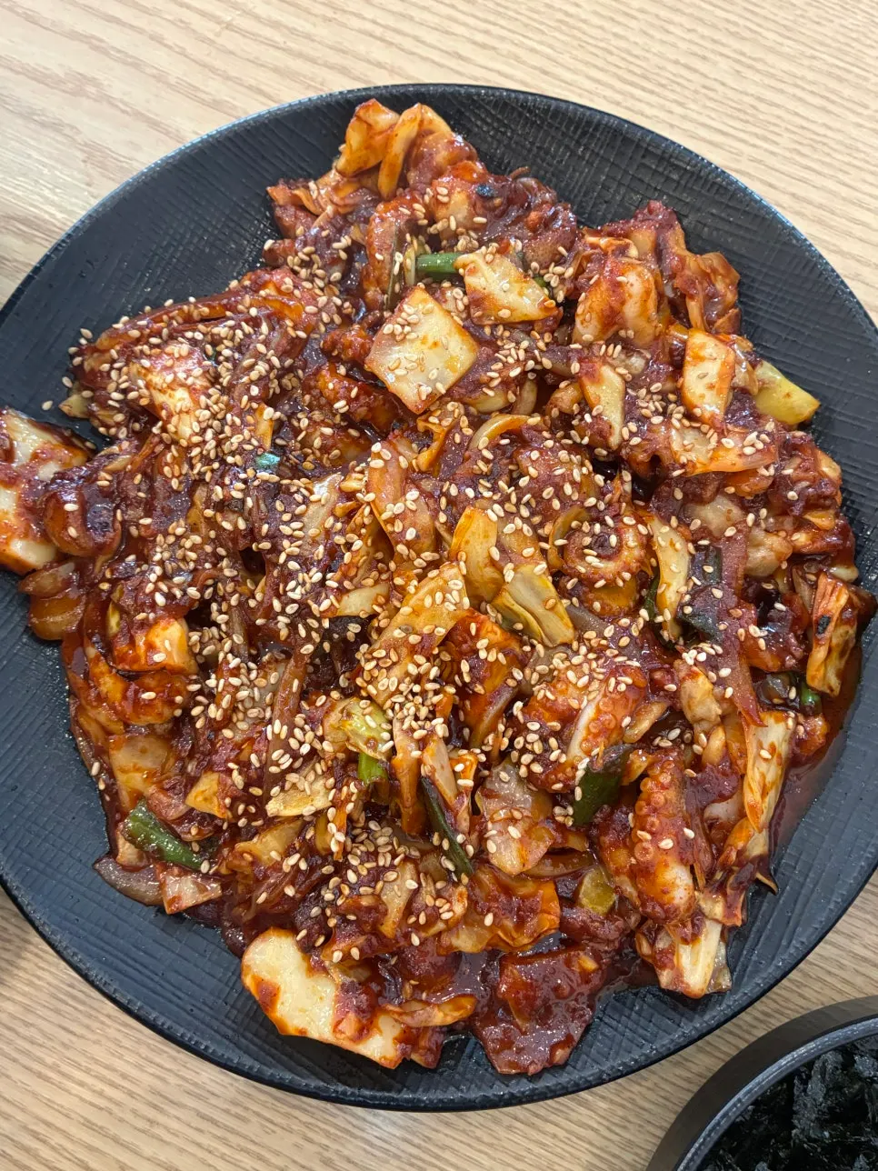 Noodles topped with seasoned codari