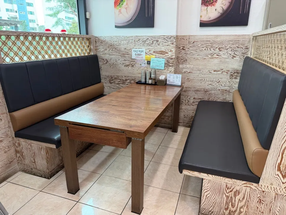 Private dining seats set up on the side