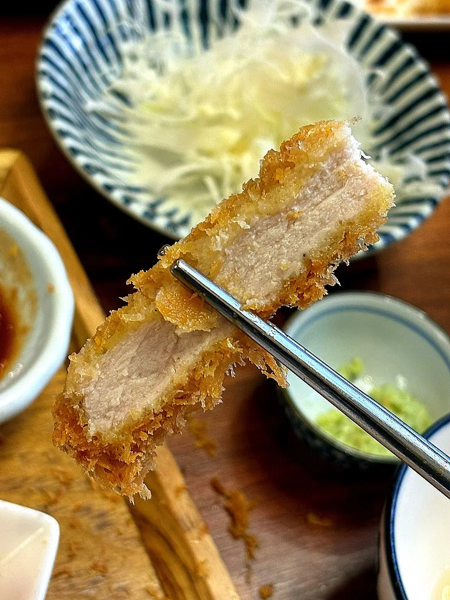 Thin-breaded sirloin katsu at Wonkwang Katsu