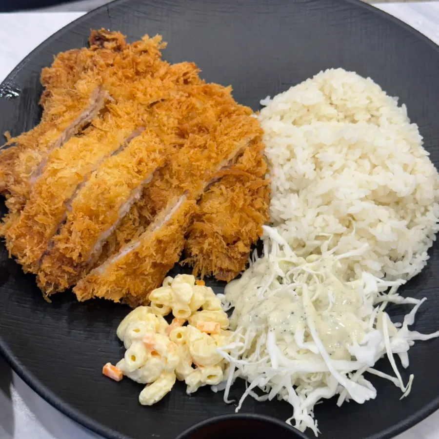 밥과 함께 나온 돈까스 한 접시