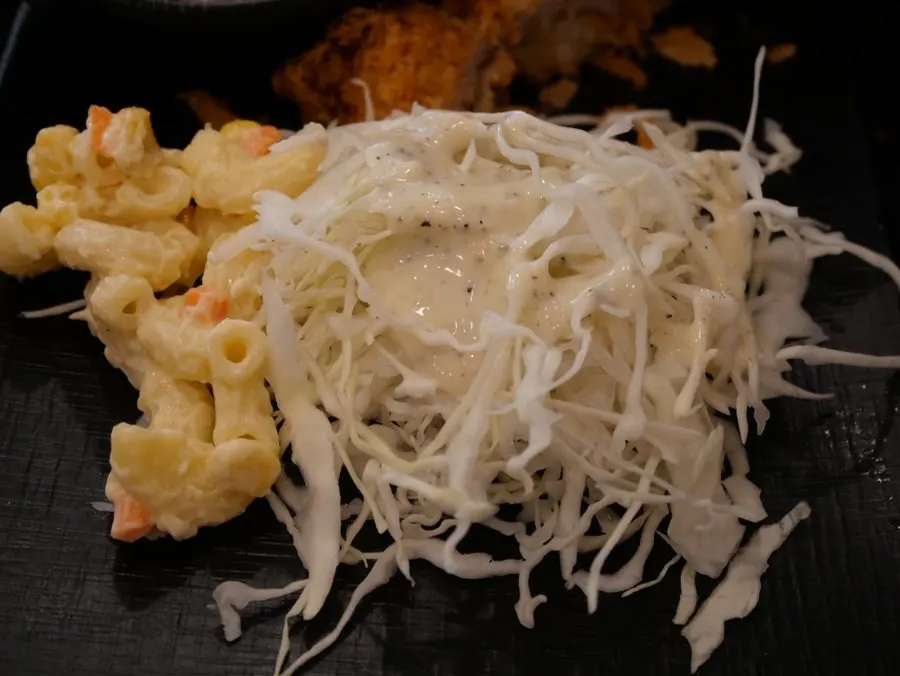 Gimbap dipped into ramen broth