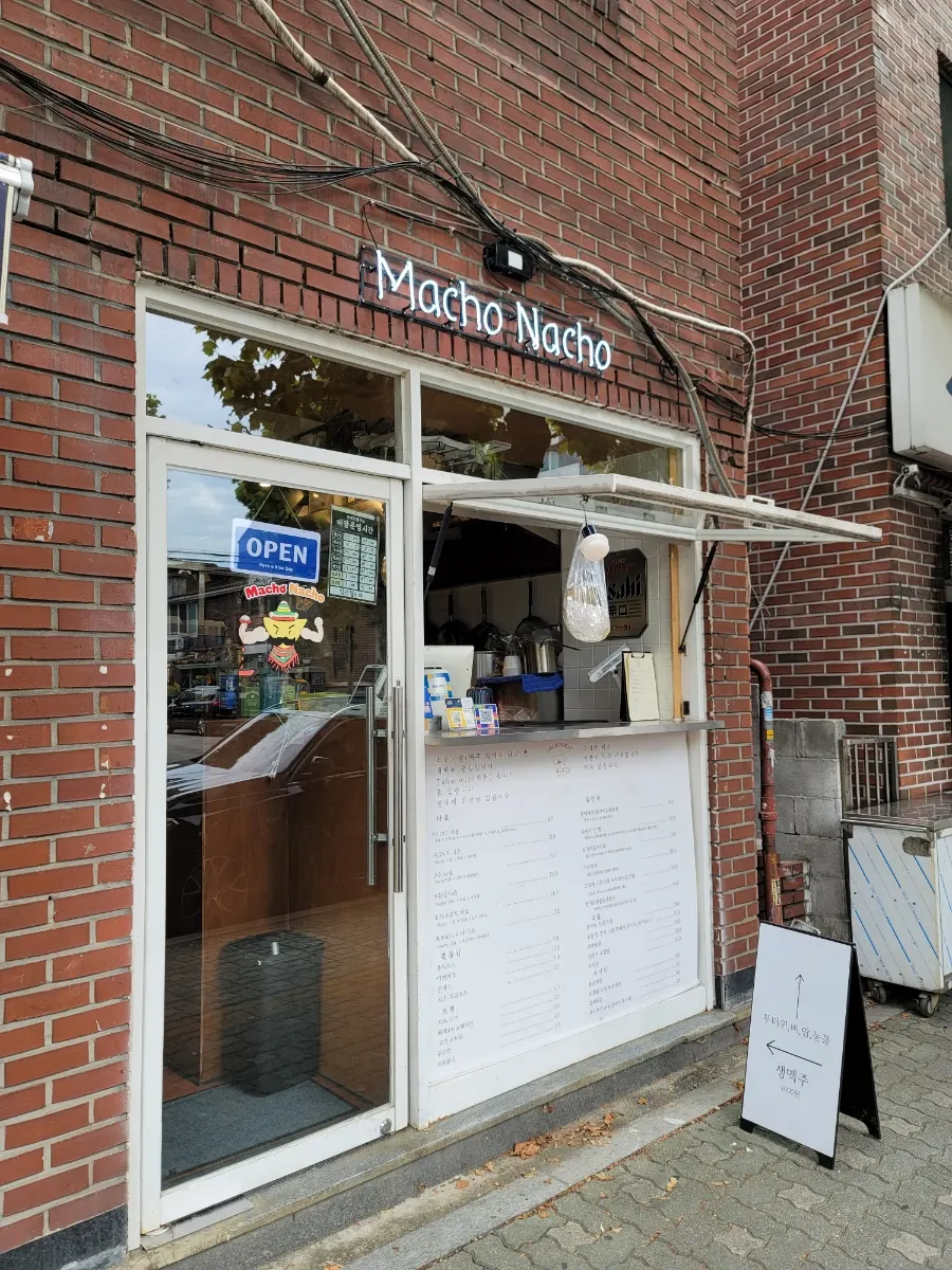 Exterior of Macho Nacho on Huiujeong-ro in Mangwon