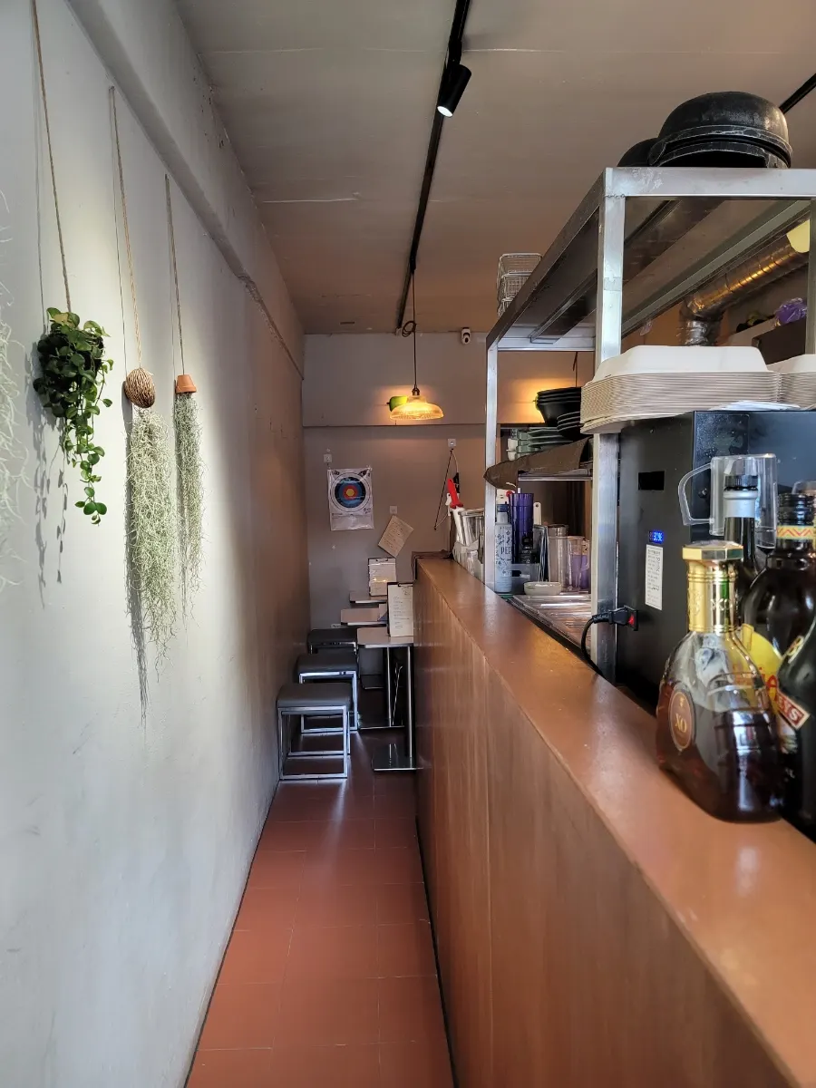 Takeout counter and interior of Macho Nacho