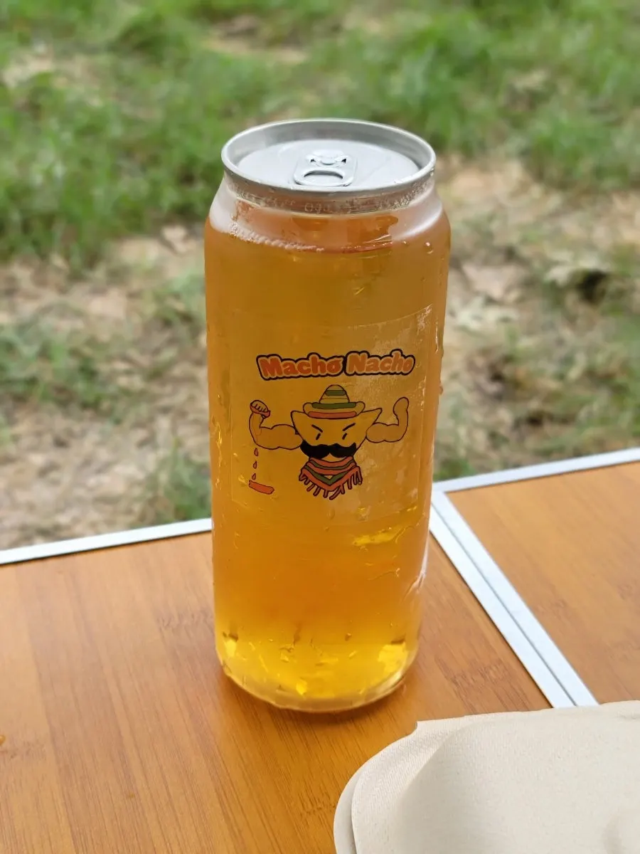 Draft beer cup packed in ice for takeout