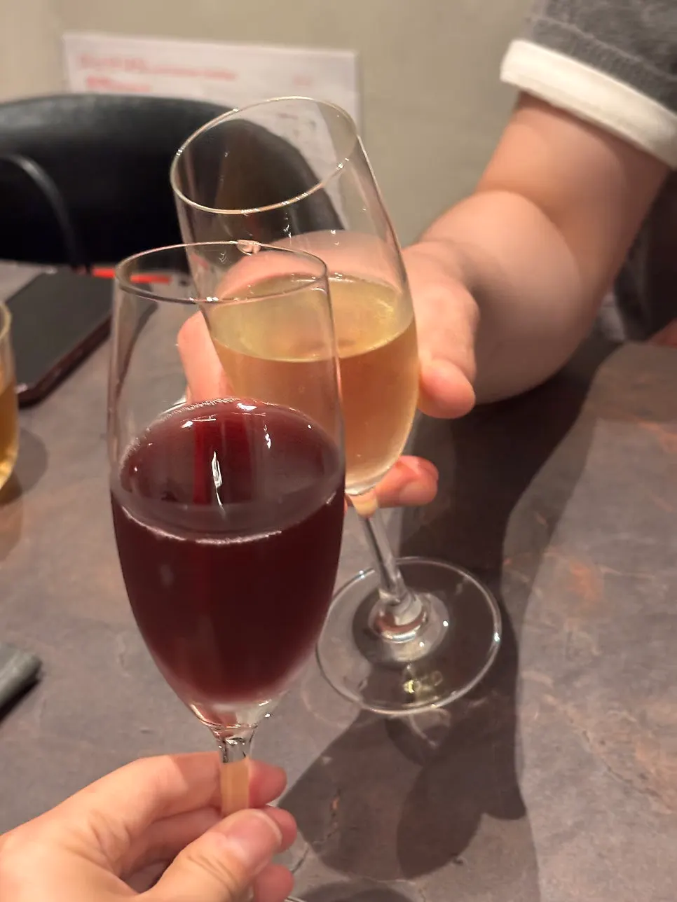 Birthday sparkling wine and grape juice prepared for the celebration