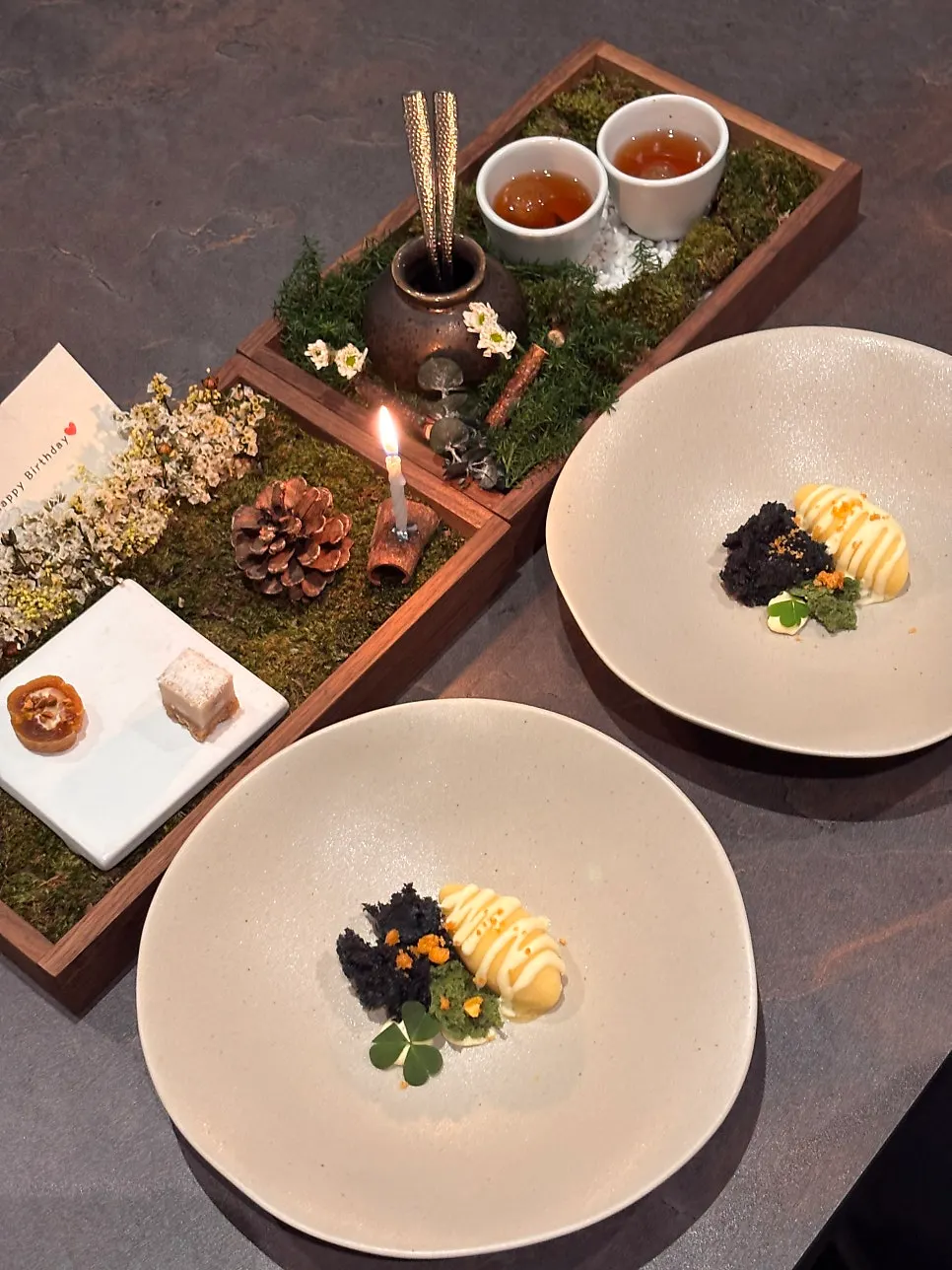 Jasmine tea served to finish the course