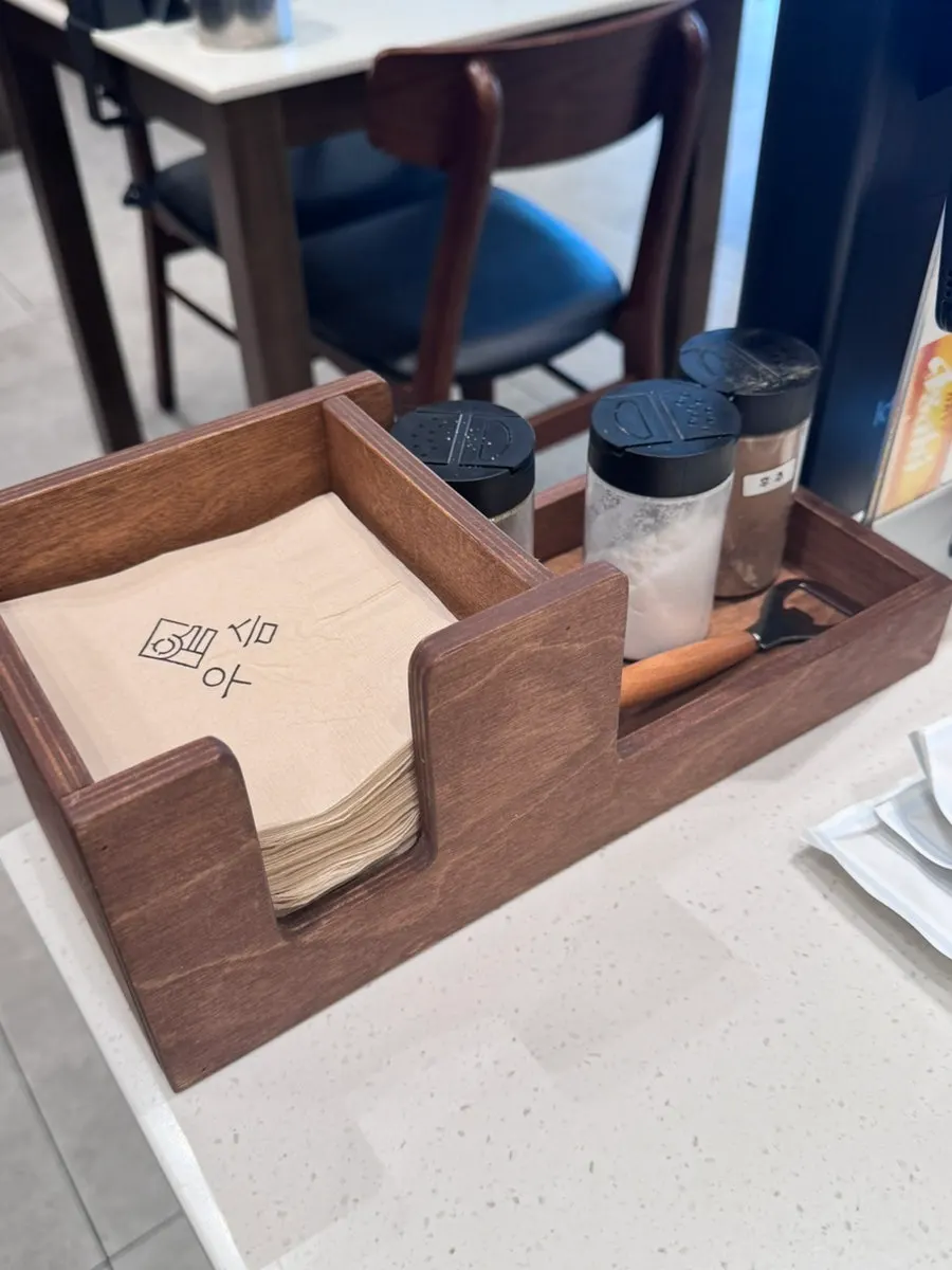 Table setting with napkins, salt, and pepper