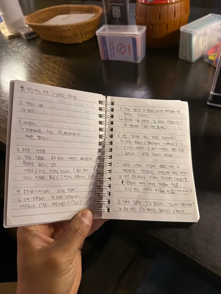 Corner of Uu with the visitor notebook