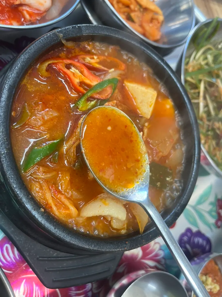 Kimchi jjigae with pork belly and tofu