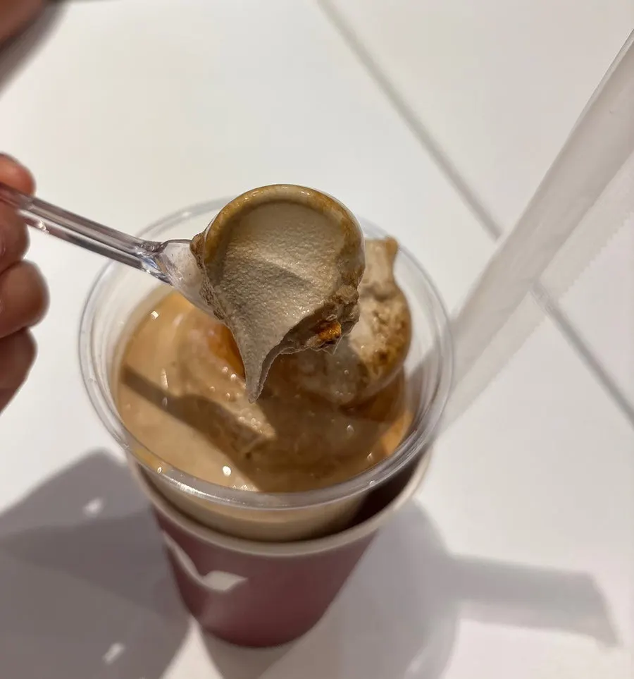 Two ice cream lattes placed side by side on the table