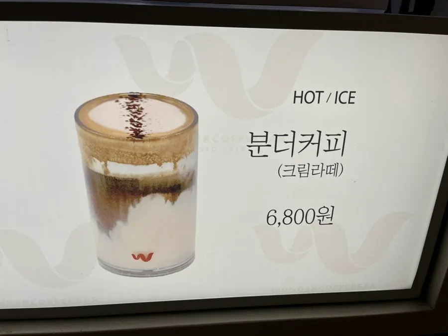 Signature menu introduction board at Wunder Coffee Bar