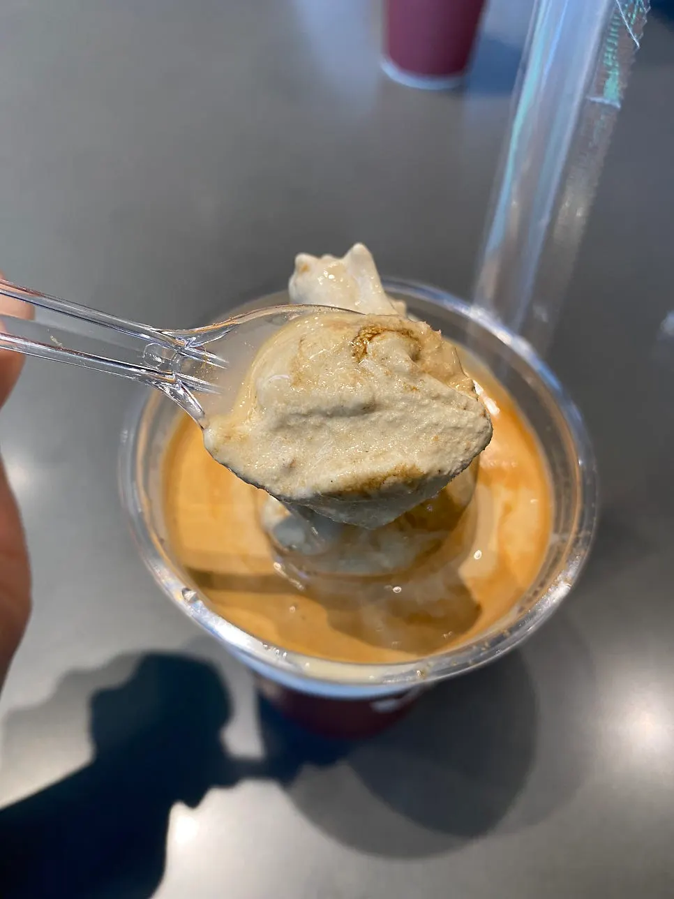 Ice cream melted and mixed into the latte