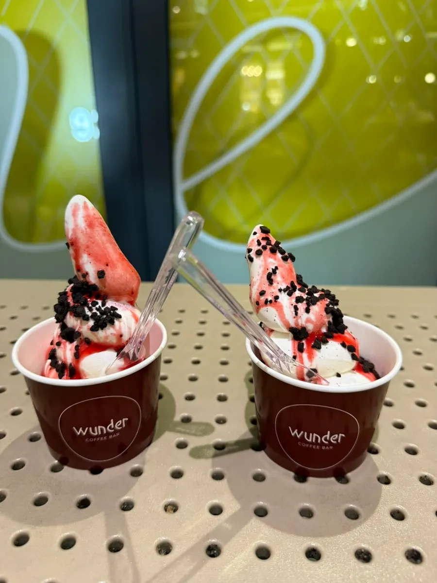 Overall shot of the ice cream during a shopping break at Wunder Coffee Bar