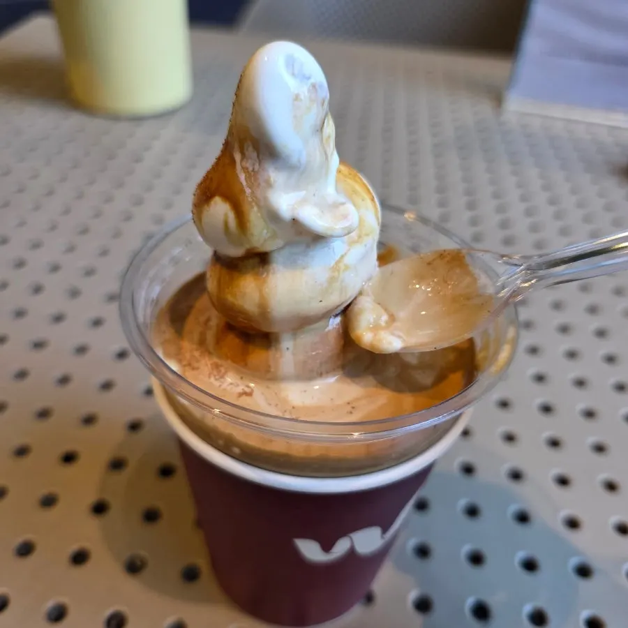Vanilla soft serve on top of the Wunder Gato