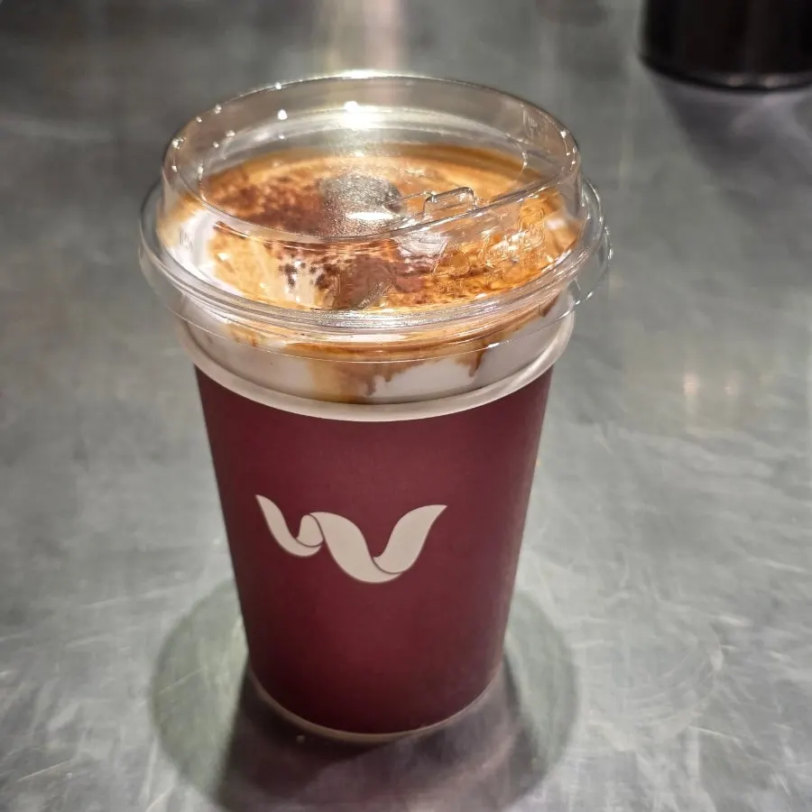 Wunder Coffee cream latte topped with cream