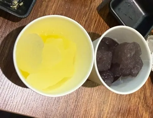 Disposable mouthwash offered after the meal