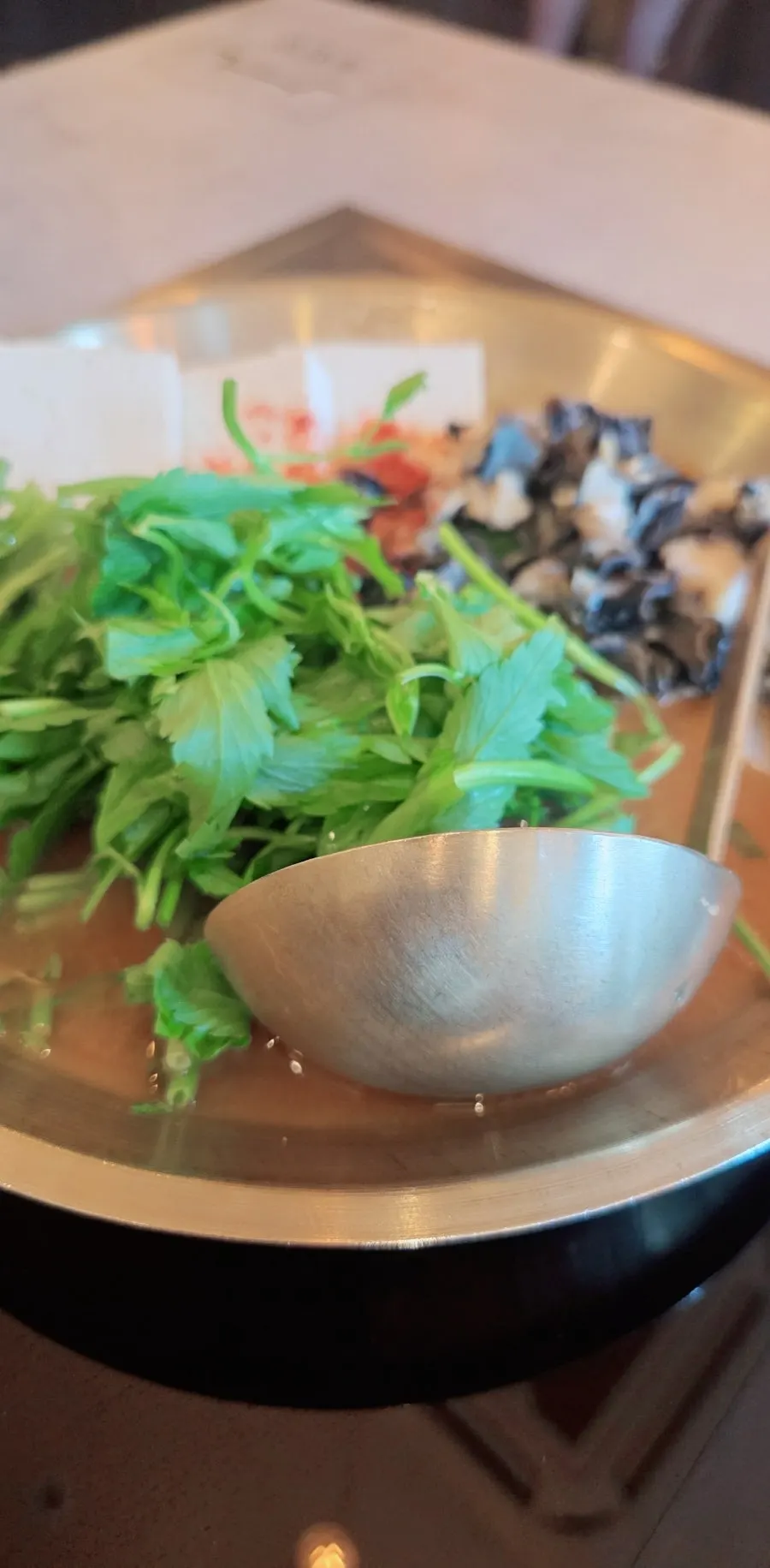 Neatly served Korean side dishes