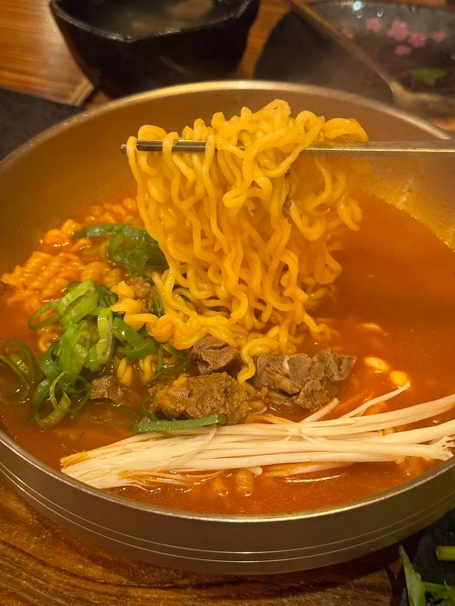 Beef ramyeon packed with beef