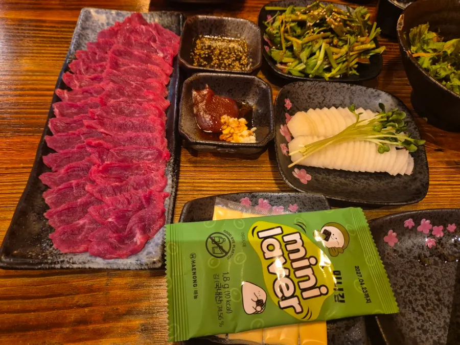 もちもち食感の牛刺しのアップ