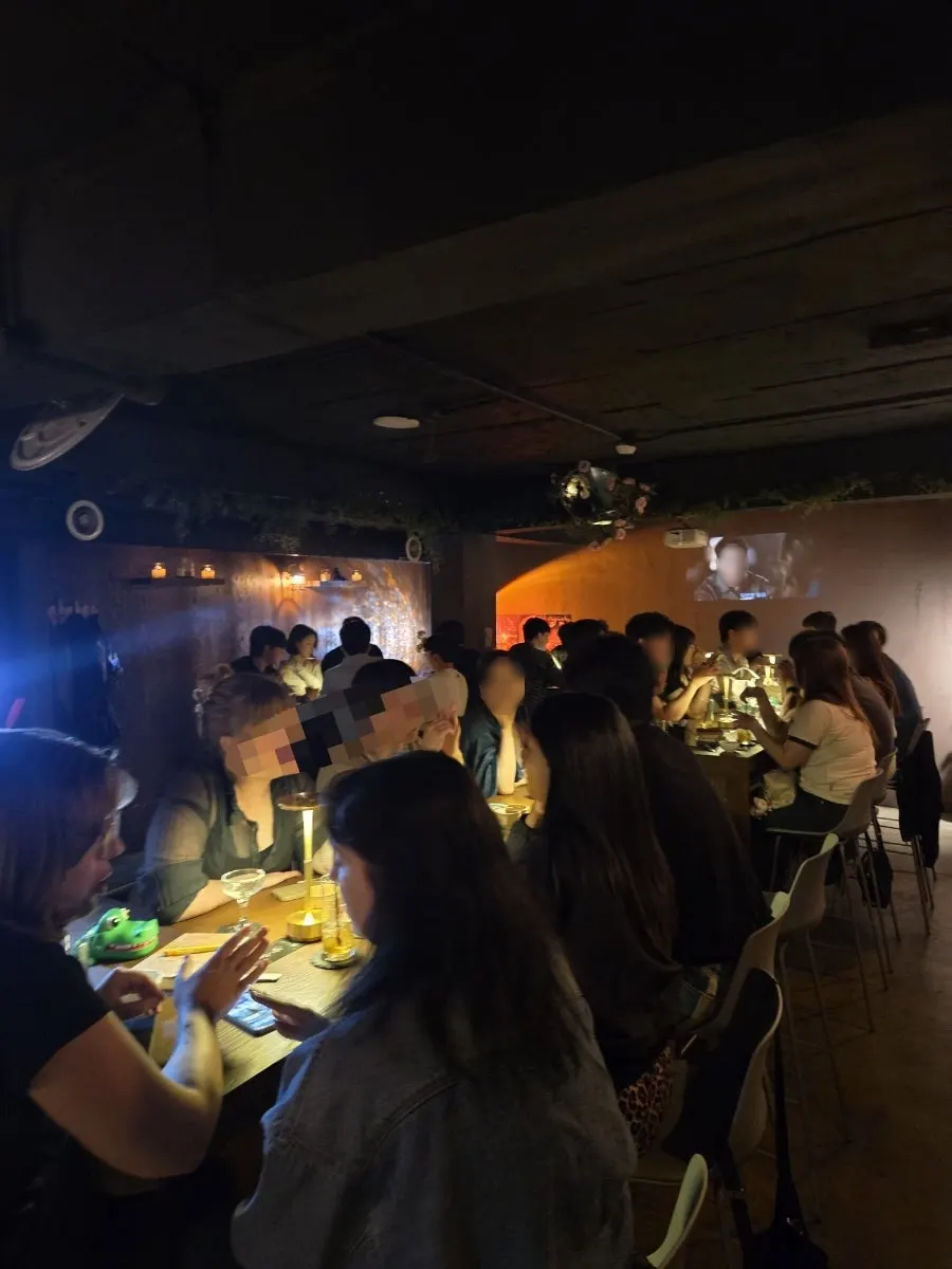 Card games placed at every table