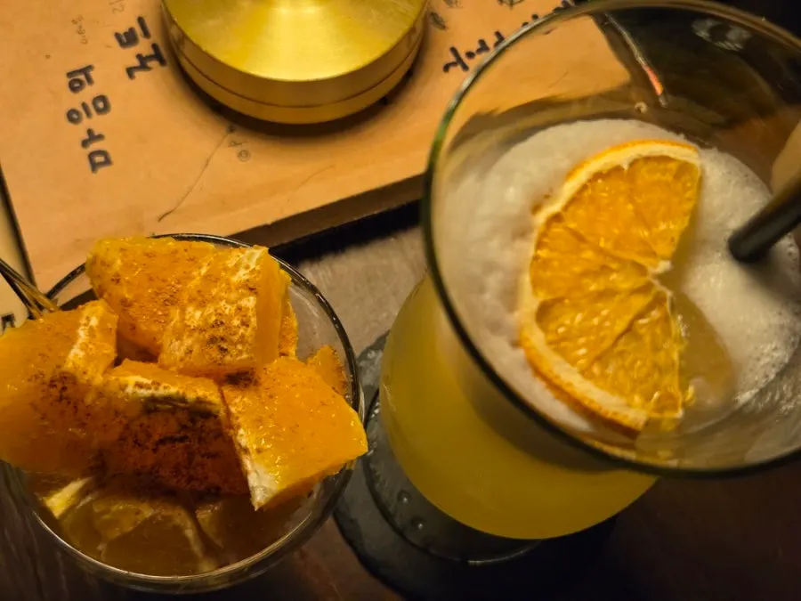 Two prettily made cocktails