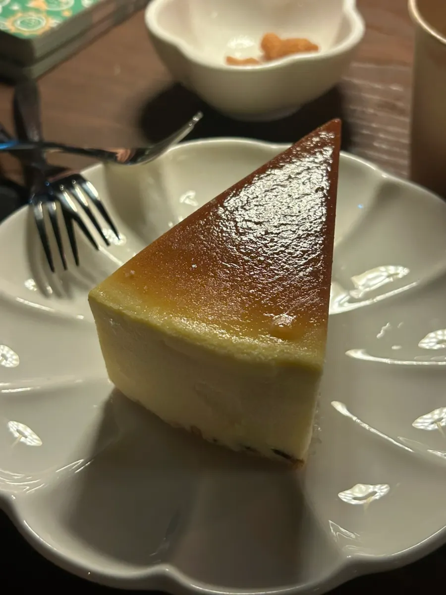 Tarta de queso pedida de postre