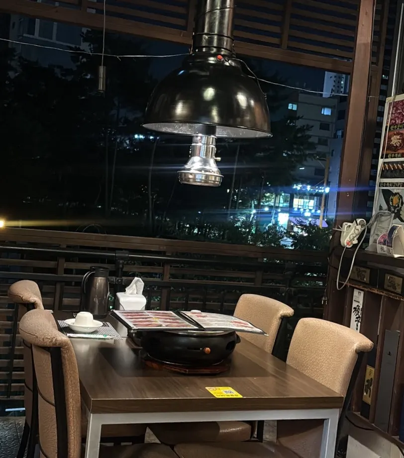 Interior of Yakiniku Pungyeong with generously spaced tables