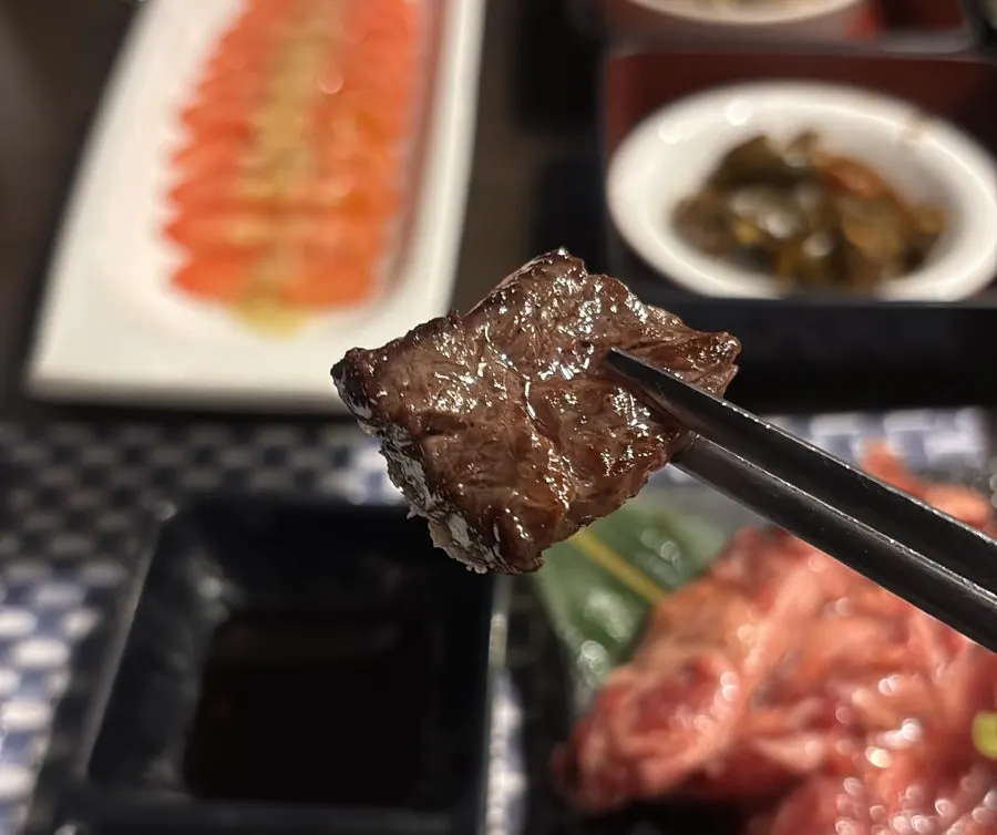 Close-up of skirt steak grilling
