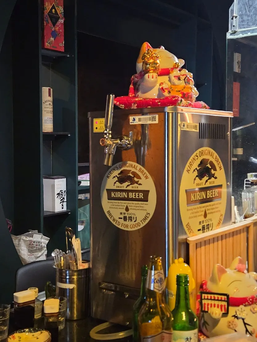 야키토리와 함께 마신 기린 생맥주