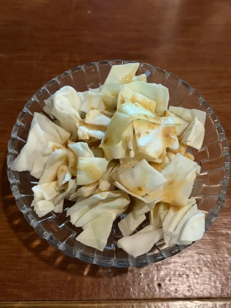 Cabbage salad served after ordering