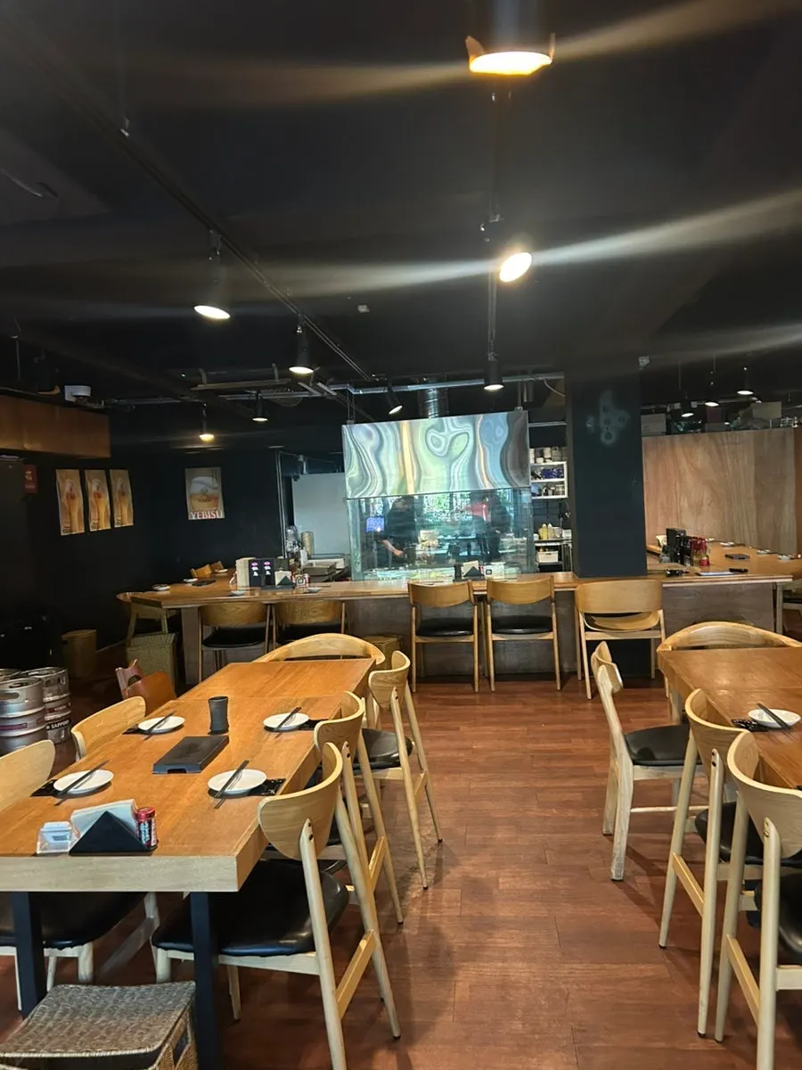 Yakitori Shomong interior with tables for four